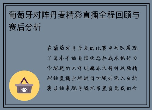 葡萄牙对阵丹麦精彩直播全程回顾与赛后分析